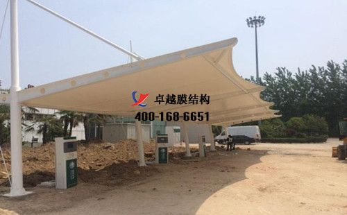 荊門(mén)膜結(jié)構(gòu)充電站樁車(chē)棚【荊門(mén)市交通旅游投資集團(tuán)有限公司等】工程設(shè)計(jì)施工案例
