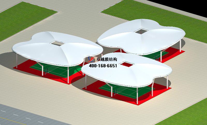  通遼膜結構網球場門球場籃球場（主場籃球工廠）設計施工安裝案例
