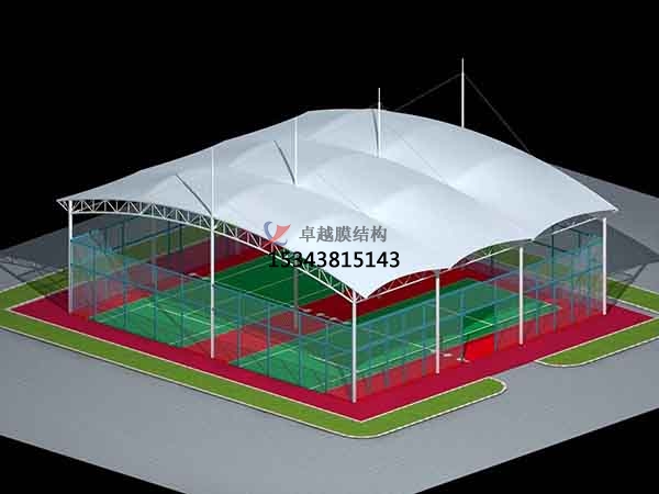 吉林網(wǎng)球場(chǎng)膜結(jié)構(gòu)頂蓋/籃球場(chǎng)屋頂/門球場(chǎng)雨棚安裝